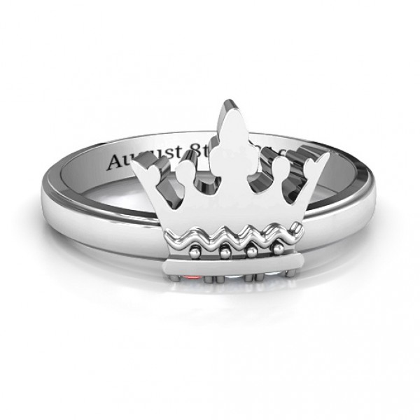 Personalised Royal Family Princess Tiara Ring - Handcrafted By Name My Rings™