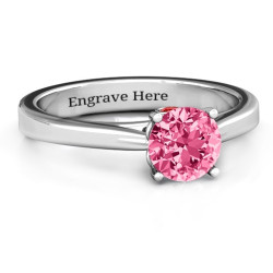 Personalised Royal Tulip Ring with Bezel Collar Stone - Handcrafted By Name My Rings™