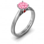 Personalised Royal Tulip Ring with Bezel Collar Stone - Handcrafted By Name My Rings™
