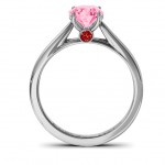 Personalised Royal Tulip Ring with Bezel Collar Stone - Handcrafted By Name My Rings™