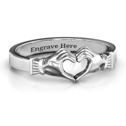 Personalised Sculpted Hand Heart Ring - Handcrafted By Name My Rings™