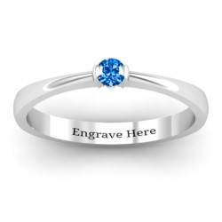 Personalised Semi Bezel Set Solitaire Ring - Handcrafted By Name My Rings™