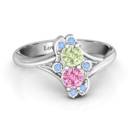 Personalised Sense of Style Two Stone Ring - Handcrafted By Name My Rings™