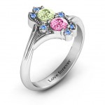 Personalised Sense of Style Two Stone Ring - Handcrafted By Name My Rings™