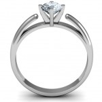 Personalised Ski Tip Solitaire Round Ring - Handcrafted By Name My Rings™