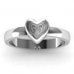 Personalised Small Engraved Monogram Heart Ring - Handcrafted By Name My Rings™