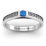 Personalised Solitaire Bridge Ring with Shoulder Accents - Handcrafted By Name My Rings™