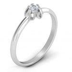 Personalised Solitaire Gemstone Ring in a Scalloped Setting - Handcrafted By Name My Rings™
