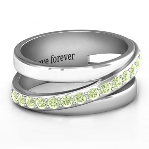 Personalised Sparkling Sash Ring - Handcrafted By Name My Rings™