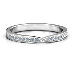Personalised Sparkling Skitip Band - Handcrafted By Name My Rings™