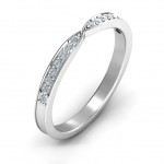 Personalised Sparkling Skitip Band - Handcrafted By Name My Rings™