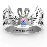 Personalised Sparkling Swan Ring - Handcrafted By Name My Rings™