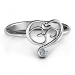 Personalised Spiritual Heart Om Ring - Handcrafted By Name My Rings™