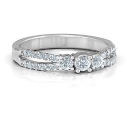 Personalised Split Shank Past, Present and Future Ring - Handcrafted By Name My Rings™