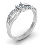 Personalised Split Shank Heart Promise Ring - Handcrafted By Name My Rings™