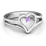 Personalised Split Shank Heart Ring - Handcrafted By Name My Rings™
