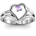Personalised Split Shank Heart Ring - Handcrafted By Name My Rings™