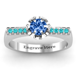 Personalised Square Shoulder with Illusion Setting Ring - Handcrafted By Name My Rings™