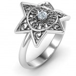 Personalised Star of David with Filigree Ring - Handcrafted By Name My Rings™