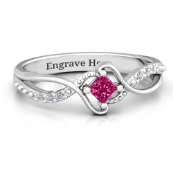 Personalised Espiral Princess cut Ring with Accents - Handcrafted By Name My Rings™