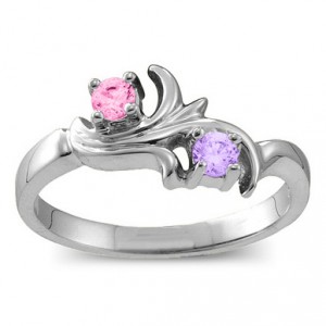 Personalised Nouveau Flame 26 Gemstones Ring - Handcrafted By Name My Rings™