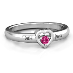 Personalised Solitaire Heart Ring - Handcrafted By Name My Rings™