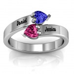 Personalised Tribute Hearts Bypass Ring - Handcrafted By Name My Rings™