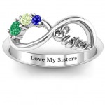 Personalised 24 Stone Sisters Infinity Ring - Handcrafted By Name My Rings™