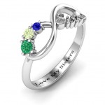 Personalised 24 Stone Sisters Infinity Ring - Handcrafted By Name My Rings™