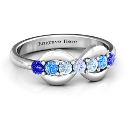 Personalised 7 Stones Infinity Ring - Handcrafted By Name My Rings™