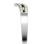 Personalised Ahead Of The Curve Ring with Black Swarovski Zirconia Stones - Handcrafted By Name My Rings™