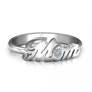 Personalised All About Mom Birthstone Ring - Handcrafted By Name My Rings™