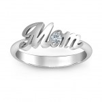 Personalised All About Mom Birthstone Ring - Handcrafted By Name My Rings™