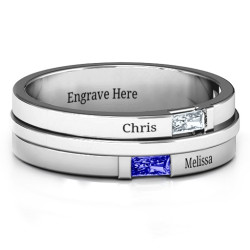 Personalised Baguette Men's Ring - Handcrafted By Name My Rings™