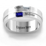 Personalised Baguette Men's Ring - Handcrafted By Name My Rings™