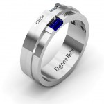 Personalised Baguette Men's Ring - Handcrafted By Name My Rings™