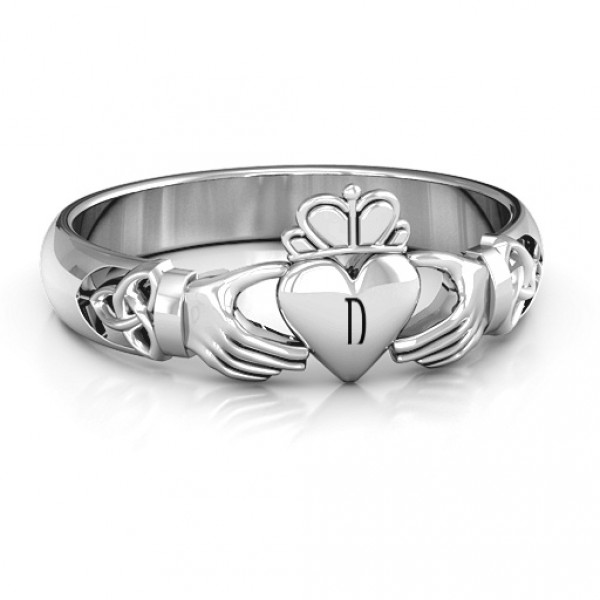 Personalised Celtic Knotted Claddagh Ring - Handcrafted By Name My Rings™