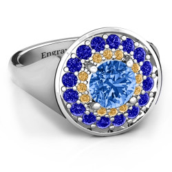 Personalised Double Halo Fountain Ring - Handcrafted By Name My Rings™