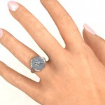 Personalised Double Halo Fountain Ring - Handcrafted By Name My Rings™