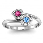 Personalised Double Heart Bypass Ring - Handcrafted By Name My Rings™