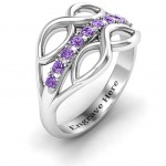 Personalised Double Infinity Ring with Accents - Handcrafted By Name My Rings™