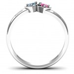 Personalised Double Interlocked Hearts Ring - Handcrafted By Name My Rings™