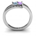 Personalised Double Princess Bypass with Accents Ring - Handcrafted By Name My Rings™