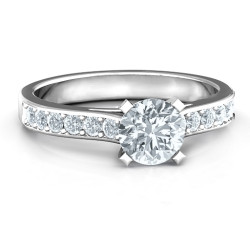 Personalised Elegant Duchess Ring with Shoulder Accents - Handcrafted By Name My Rings™