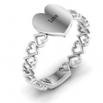 Personalised Engravable Cut Out Hearts Ring - Handcrafted By Name My Rings™