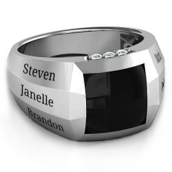 Personalised Engravable Statement 6Stone Men's Ring - Handcrafted By Name My Rings™