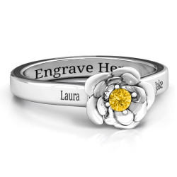 Personalised Flourish Rose Ring - Handcrafted By Name My Rings™