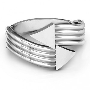 Personalised Geometric Arrows and Triangles Bypass Ring - Handcrafted By Name My Rings™