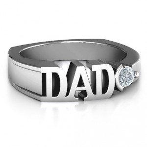 Personalised Greatest Dad Birthstone Men's Ring with Peridot  Stone - Handcrafted By Name My Rings™