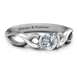 Personalised Half Bezel Infinity Ring - Handcrafted By Name My Rings™